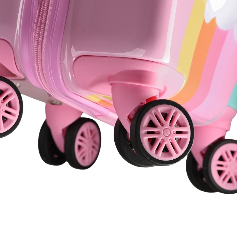Vali Kéo Nhựa Trẻ Em Bé Gái MCN (BEDDYBEAR) In Hình Dập Nổi 3D Kỳ Lân Unicorn Size Xách Tay 17 inch