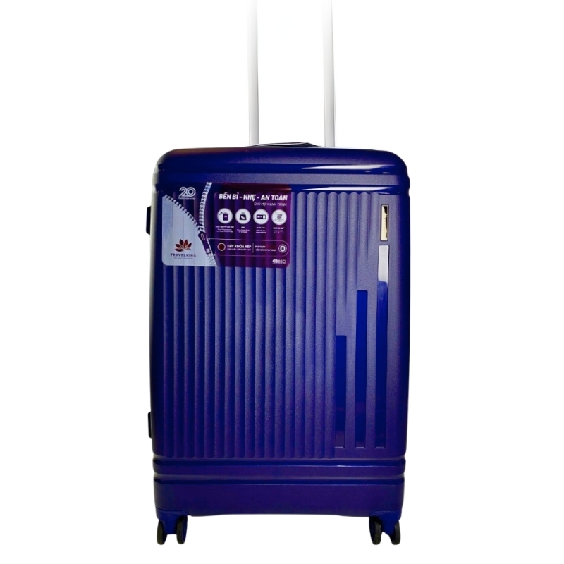 Vali kéo nhựa TRAVELKING 8802 size ký gửi 27 inch - Khóa chống rạch, nới rộng 25%, khóa số TSA, chống vỡ