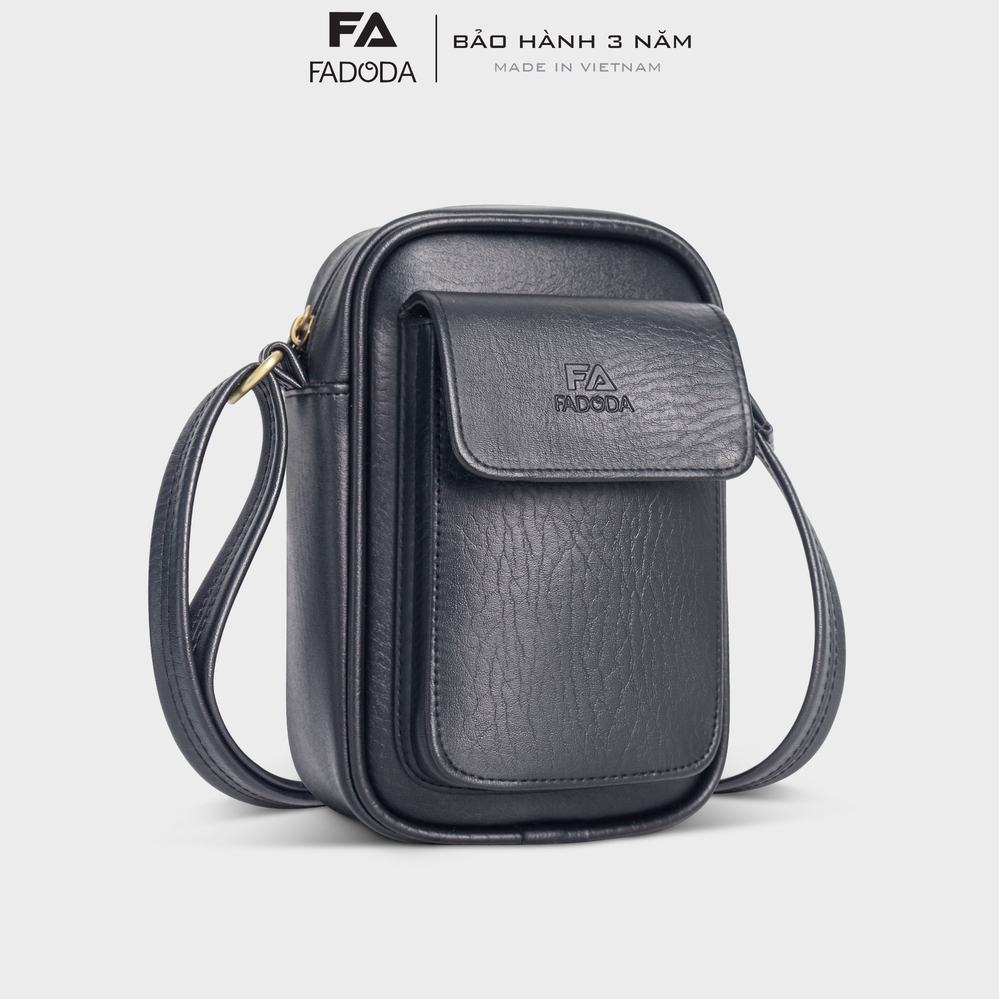 Túi đeo chéo da unisex mini FADODA FDC15 - Đựng phụ kiện nhỏ gọn, thời trang, chống thấm nước