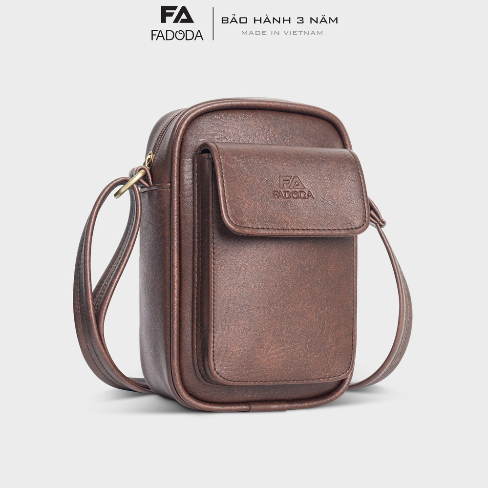 Túi đeo chéo da unisex mini FADODA FDC15 - Đựng phụ kiện nhỏ gọn, thời trang, chống thấm nước