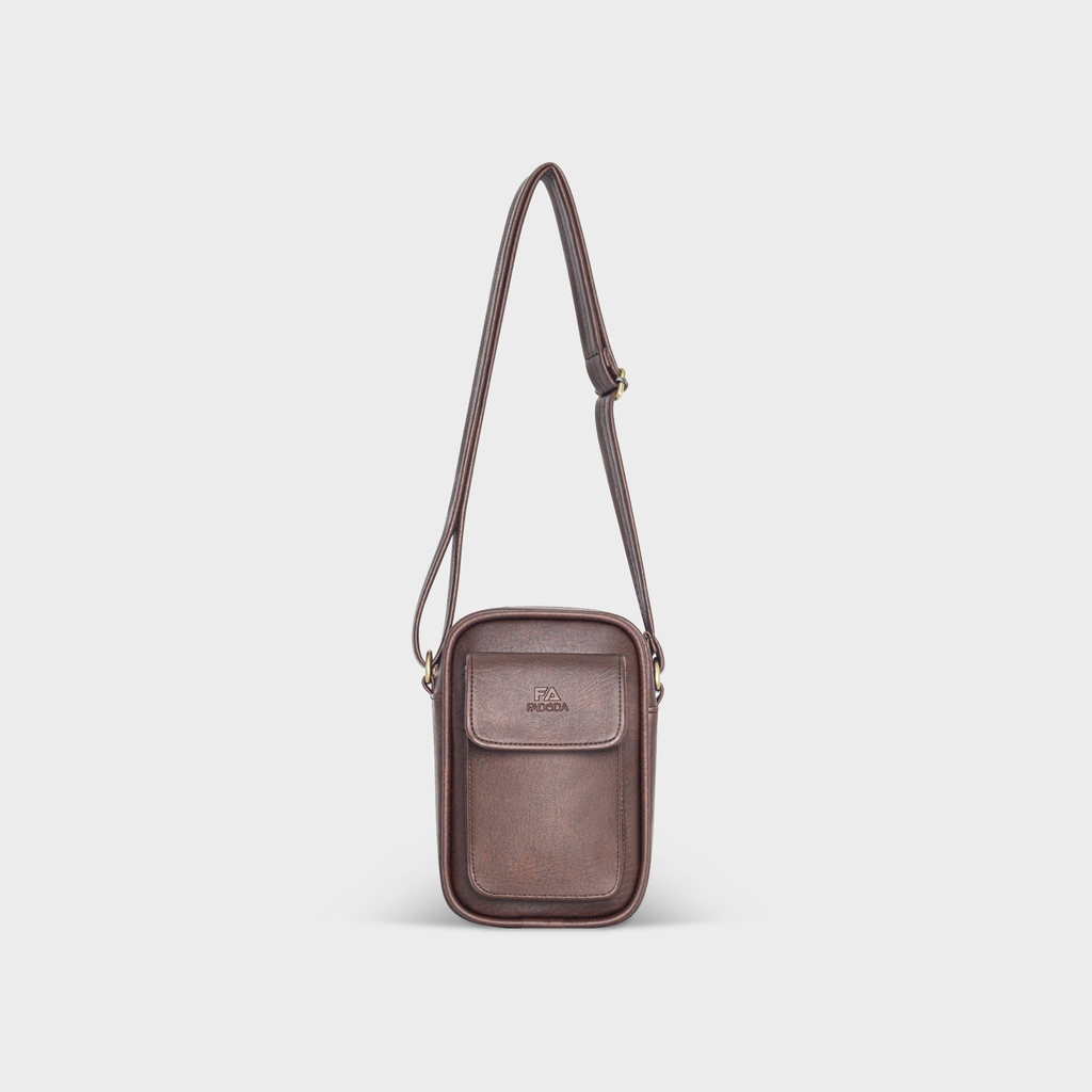 Túi đeo chéo da unisex mini FADODA FDC15 - Đựng phụ kiện nhỏ gọn, thời trang, chống thấm nước