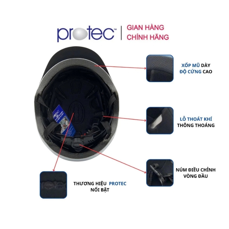 Mũ bảo hiểm thời trang siêu nhẹ Protec IM01 / IM03, nặng chỉ 350g, mẫu mới, an toàn gấp bội