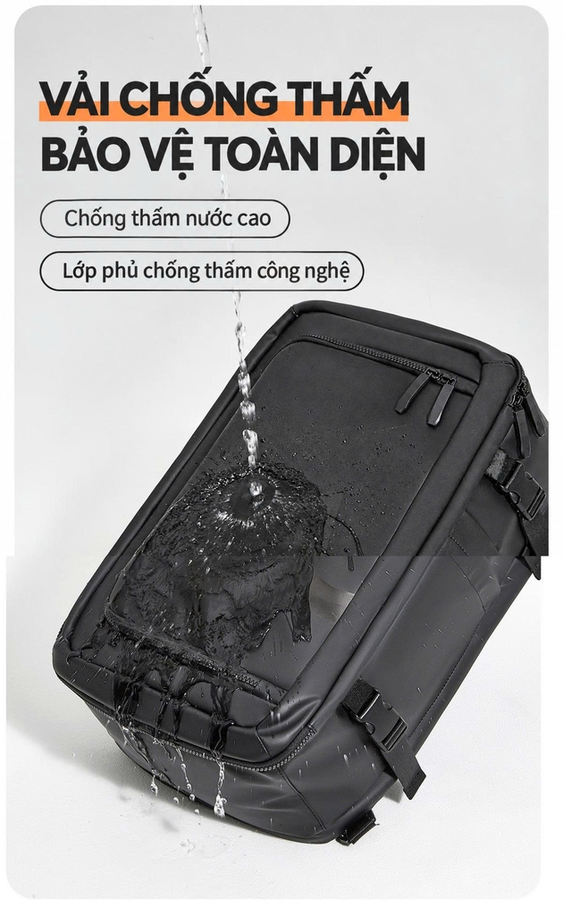 Balo du lịch / vali mini laptop 17 inch BB3200 - 28L, túi đeo chéo, ngăn laptop riêng, chống nước, gài vali