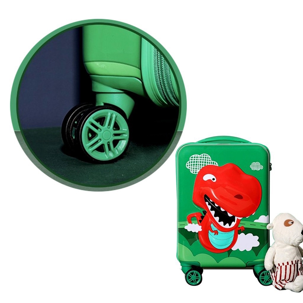 Vali Kéo Nhựa Trẻ Em MCN (BEDDYBEAR) In Hình Dập Nổi 3D Khủng Long Size Xách Tay 17 inch