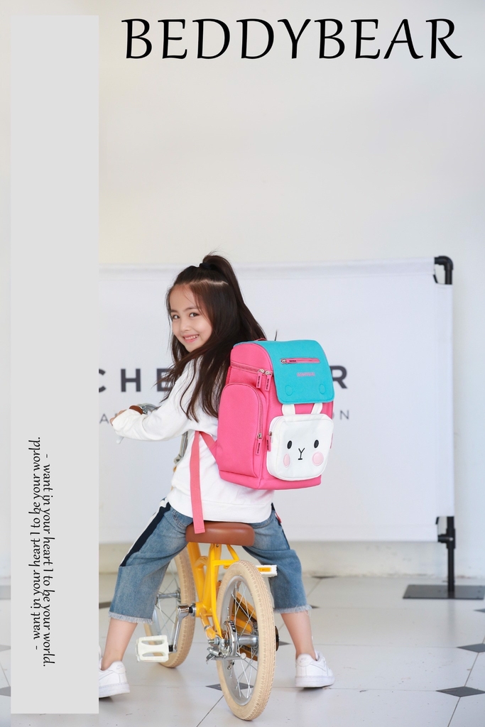 Balo Chống Gù BEDDYBEAR Cho Bé Gái Tiểu Học Thỏ Pipi Màu Hồng XS-HONG