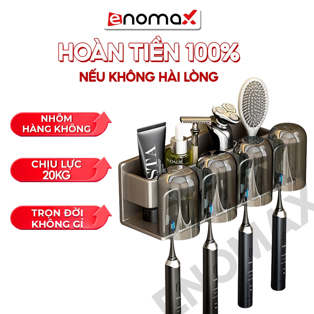 Kệ Để Bàn Chải Đánh Răng Enomax Đựng Bàn Chải Đánh Răng Chất Liệu Nhôm Hàng Không, Cài Đặt Không Cần Khoan. Nhà Tắm