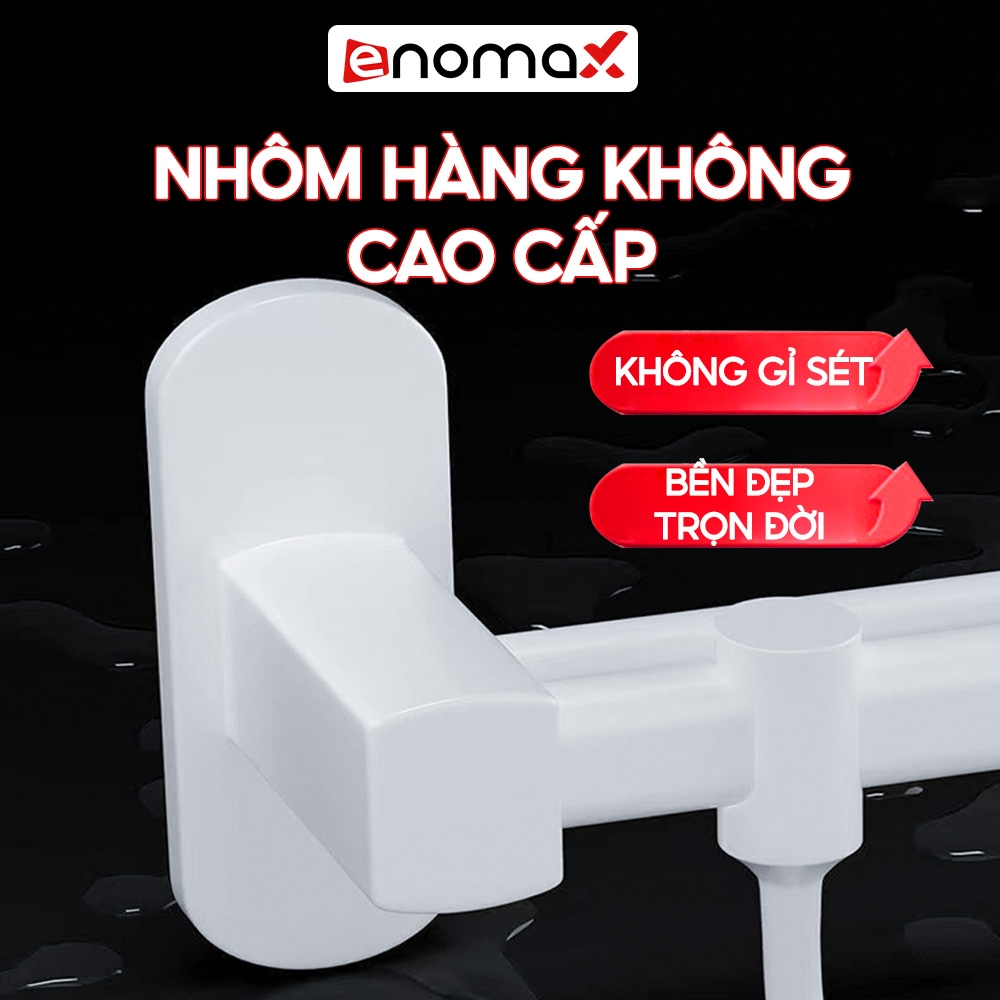 Móc treo đồ Enomax dán tường, treo đồ nhà bếp treo nắp nồi, chất liệu nhôm hàng không cao cấp trọn đời không gỉ.