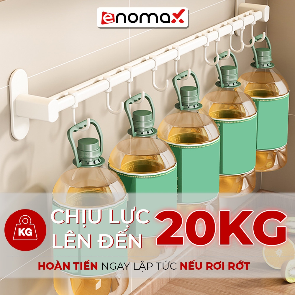 Móc treo đồ Enomax dán tường, treo đồ nhà bếp treo nắp nồi, chất liệu nhôm hàng không cao cấp trọn đời không gỉ.