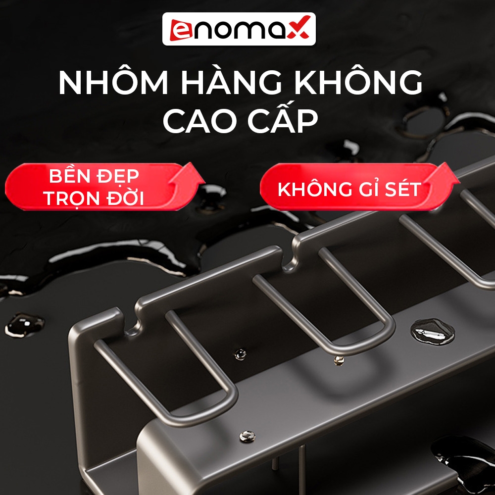 Kệ Để Bàn Chải Đánh Răng Enomax Đựng Bàn Chải Đánh Răng Chất Liệu Nhôm Hàng Không, Cài Đặt Không Cần Khoan. Nhà Tắm