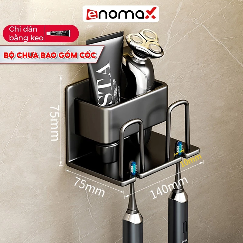 Kệ Để Bàn Chải Đánh Răng Enomax Đựng Bàn Chải Đánh Răng Chất Liệu Nhôm Hàng Không, Cài Đặt Không Cần Khoan. Nhà Tắm