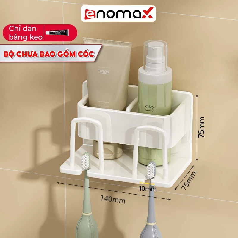 Kệ Để Bàn Chải Đánh Răng Enomax Đựng Bàn Chải Đánh Răng Chất Liệu Nhôm Hàng Không, Cài Đặt Không Cần Khoan. Nhà Tắm