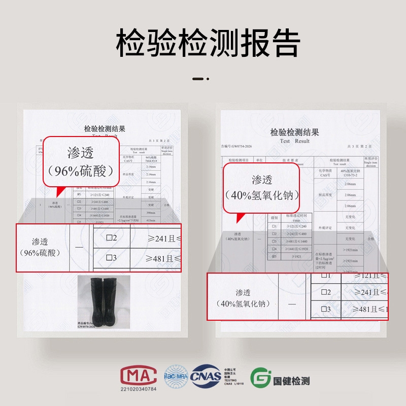 Giày đi mưa Ams, chống axit và kiềm, giày cao cổ, chống trơn trượt, giày cao su dày dặn chống thấm nước cho người lớn, giày làm việc ngoài trời ngày mưa, giày đi mưa PVC chống mài mòn, màu đen