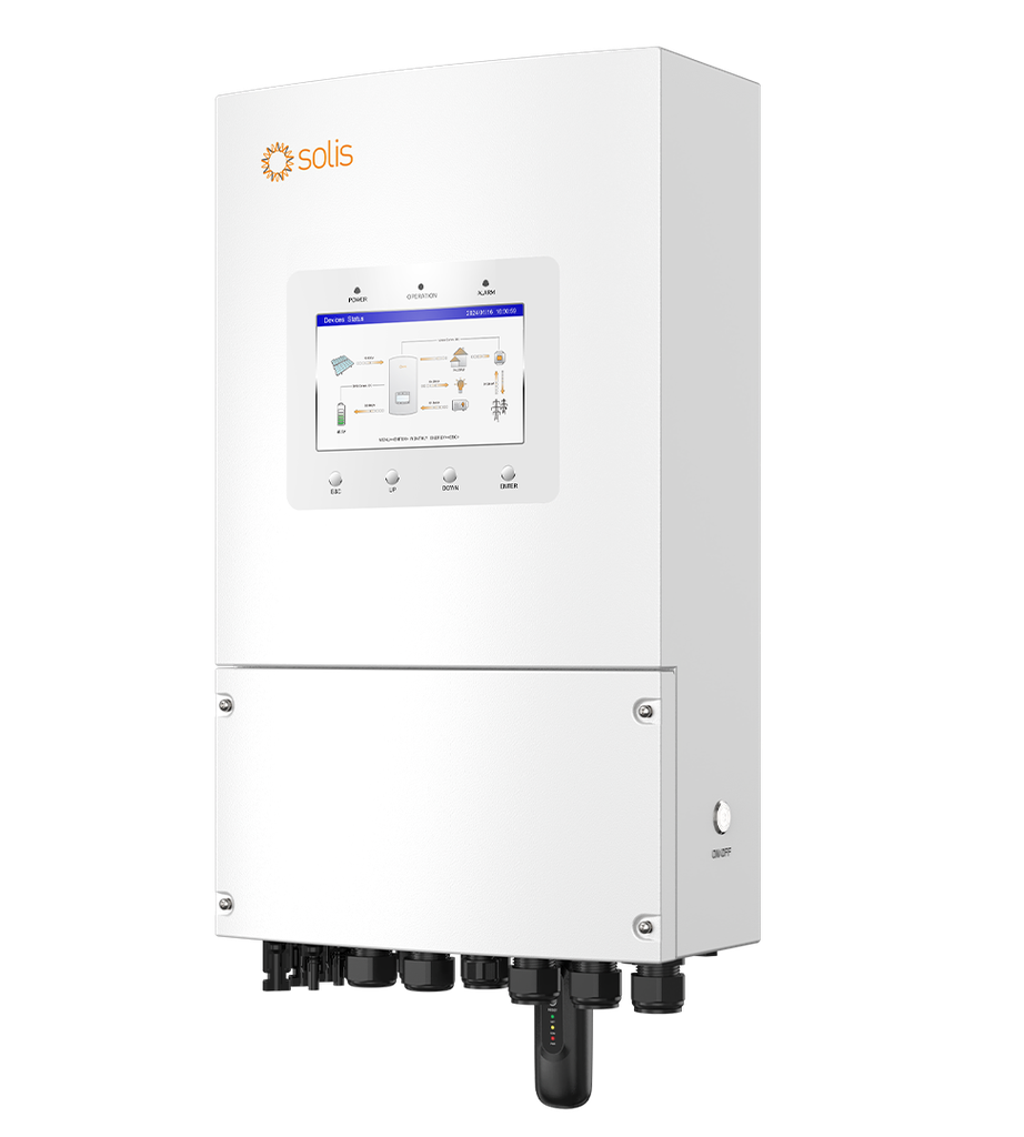 Biến tần Inverter (nghịch lưu) dùng trong hệ thống điện mặt trời. Công suất 5KW, 1 pha, hiệu Solis (màn hình LCD) Model: S6-EH1P5K-L-PLUS