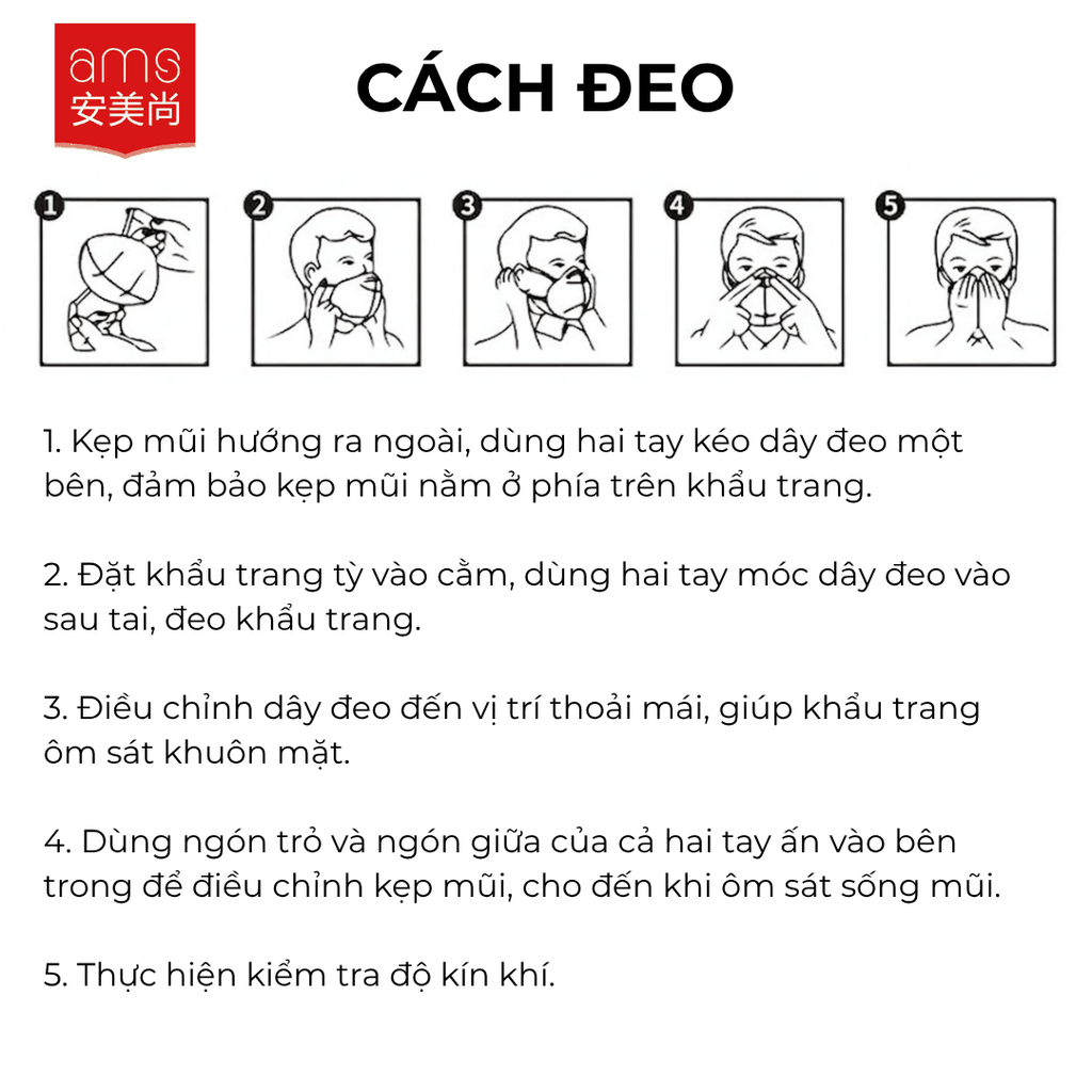 khẩu trang kf94 lọc bụi KN95 AMS