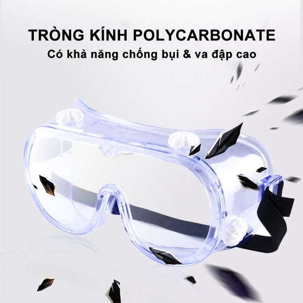 Kính bảo hộ A2601 (Hiệu Ams chống sương mù EN166 bằng PC vừa kính cận)