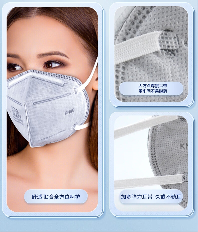 安美尚 A9541V 活性炭折叠防尘口罩（KN95 带阀）25个/盒