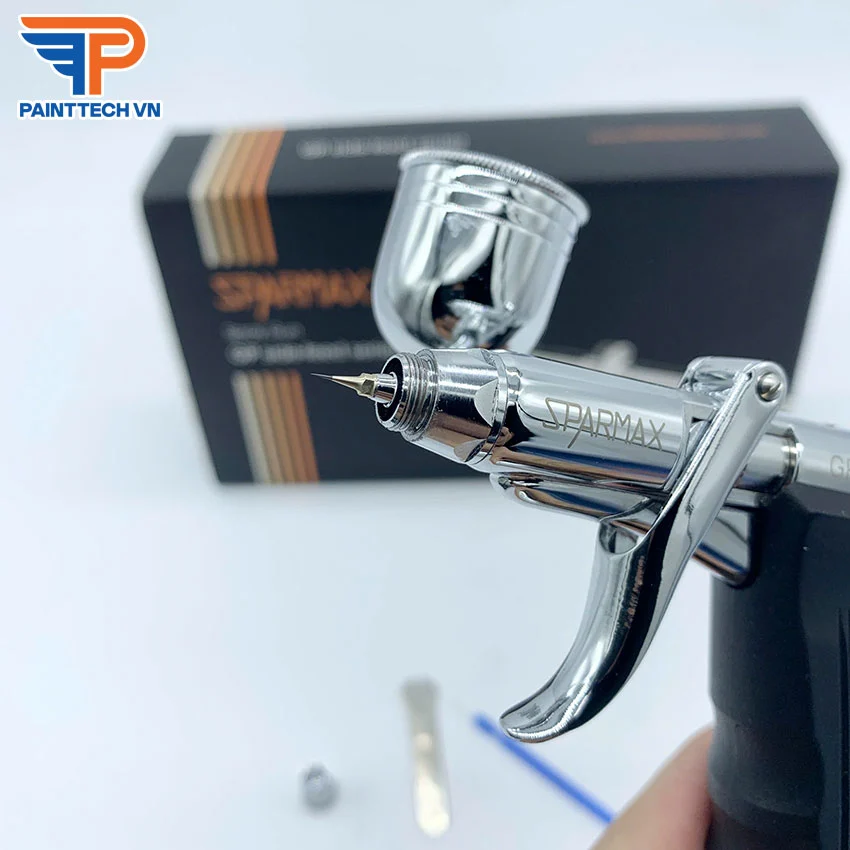 Bút phun sơn Lỗ phun: 0.35 mm  Cò súng: Hoạt động kép  Cốc đựng sơn: 7ml - 15 ml  Xuất xứ: Taiwan