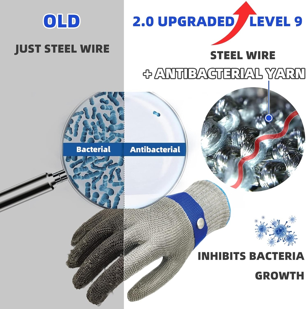AMS 1706 316L Stainless Steel Cut Resistant Work Gloves level A9