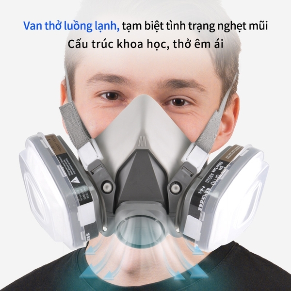 Mặt nạ phòng độc nửa mặt A620 (thương hiệu AMS, bằng TPU, đóng túi 1 cái)