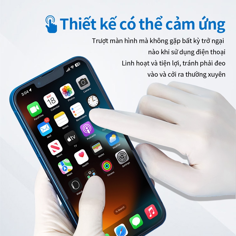 Găng tay dùng một lần nitrile 4gram cho thực phẩm trắng/lam( hộp 100 cái. 9 inch)