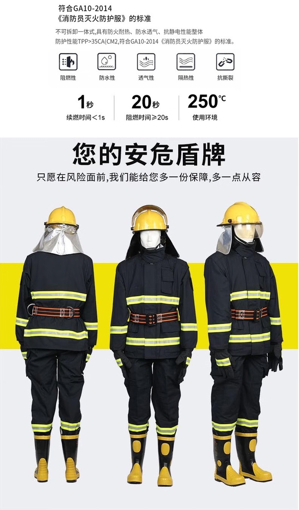 Complete Firefighting Suit (14 Styles): 3C-Certified Fire Suppression Protective Gear, National Standard 