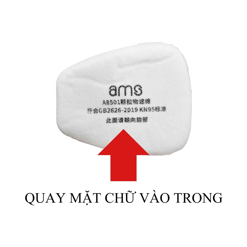 Miếng lọc bụi KN95 AMS A8501 (Màng lọc Ams KN95 cho hộp lọc đôi quy cách A8501)