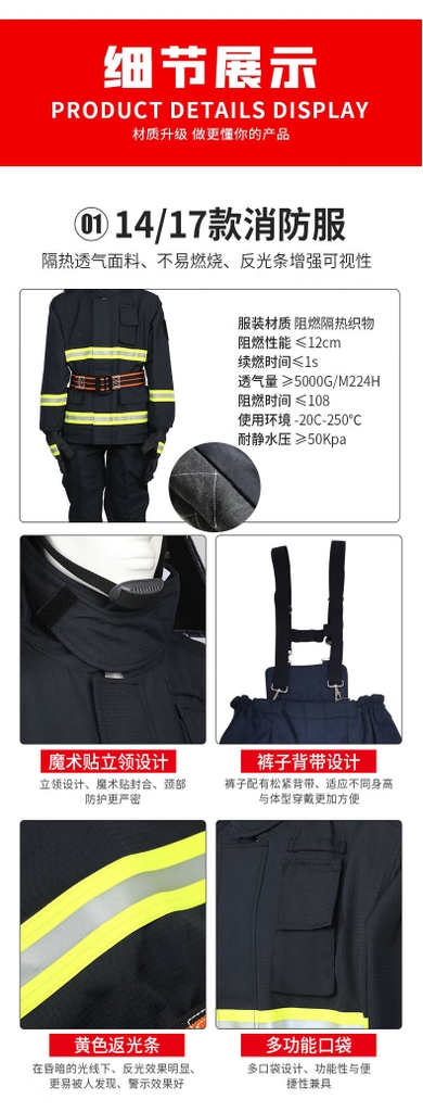 Complete Firefighting Suit (14 Styles): 3C-Certified Fire Suppression Protective Gear, National Standard 