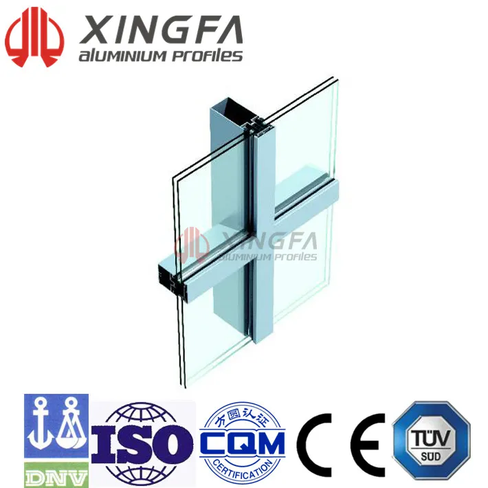 Xingfa Fully-exposed-frame Aluminium Curtain Wall