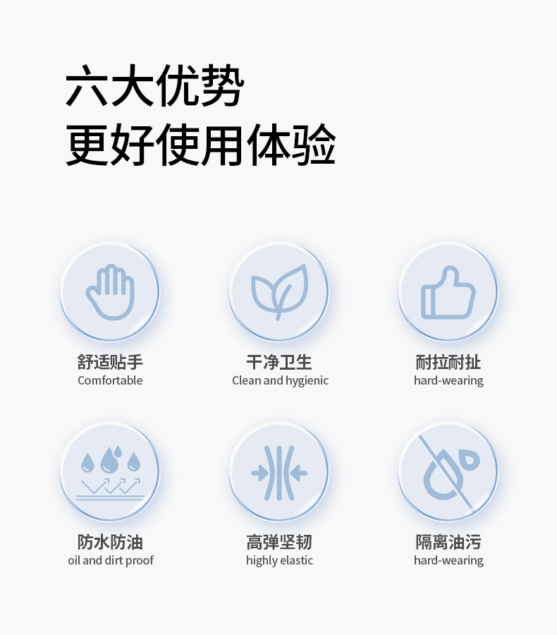 一次性白色丁腈手套，规格 A5208 安美尚