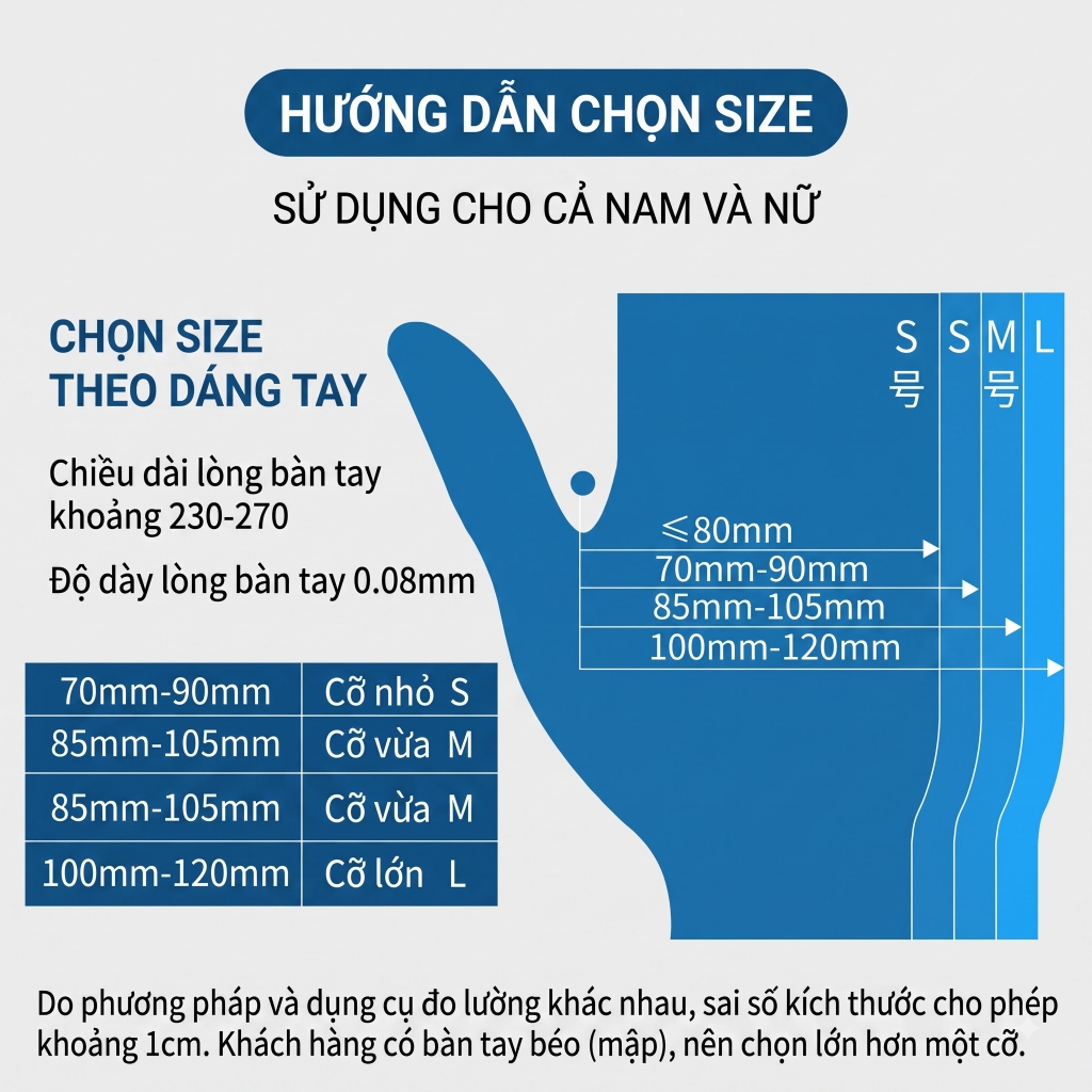 Găng tay nitrile dùng một lần màu trắng, quy cách A5208 (Thương hiệu AMS, hộp 100 cái)