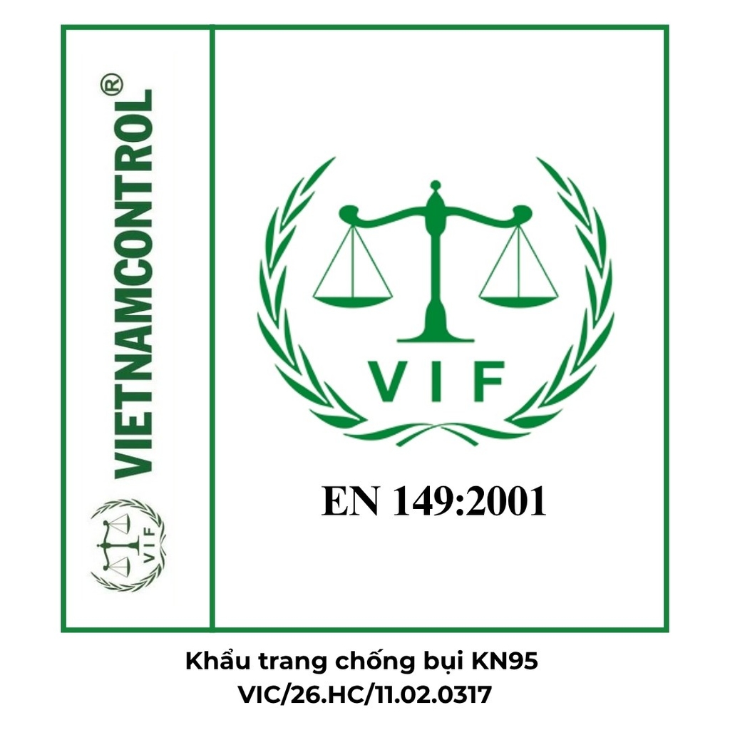 Khẩu trang chống bụi KN95, loại A9501 (5 lớp, có móc cài, hộp 50 chiếc)