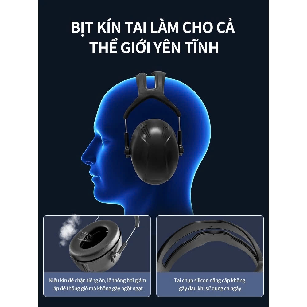 Chụp tai chống ồn cao cấp Ams x5a giảm âm 35dB đeo qua đầu
