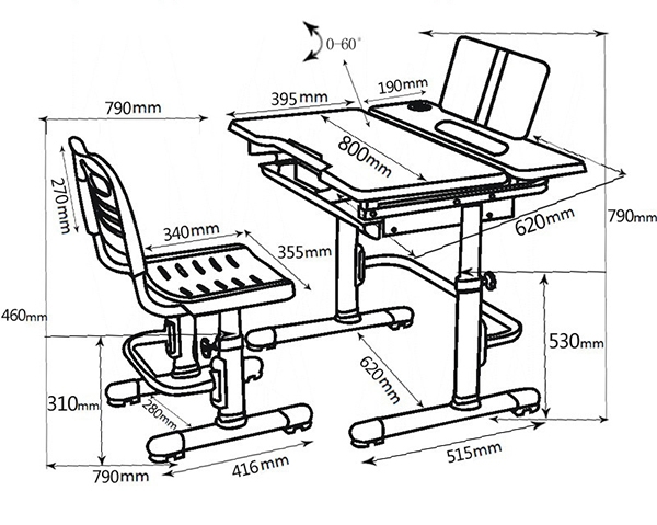 Chọn bàn ghế học sinh kích thước phù hợp với lứa tuổi trẻ