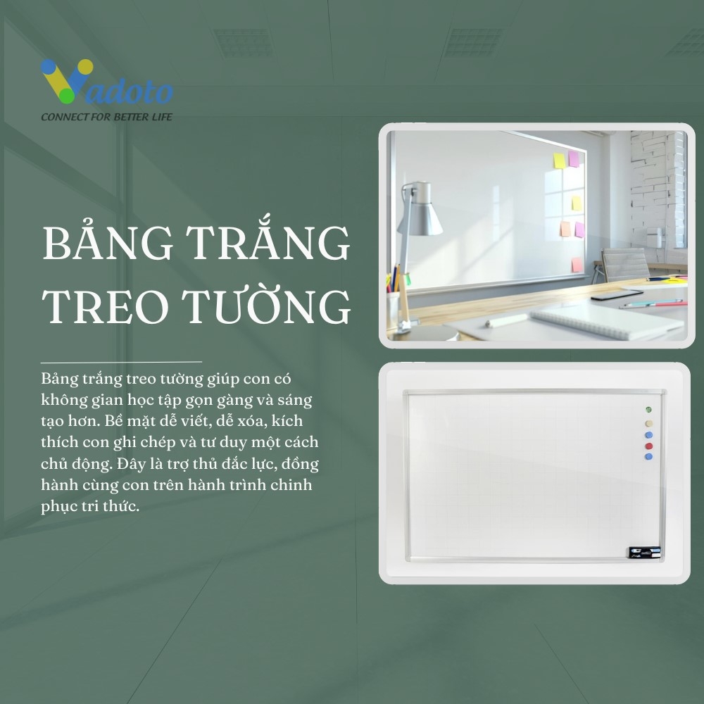Bảng trắng treo tường – thiết bị học tập quan trọng cho con