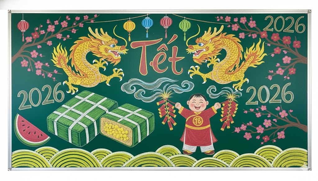 Mẫu bảng trang trí tết