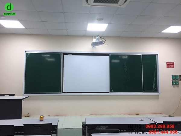Bảng viết phấn ngang kết hợp tivi thông minh
