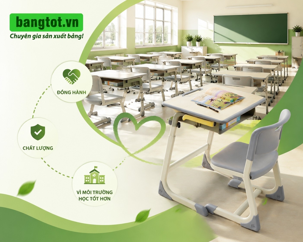 Bảng tốt cung cấp bàn ghế học sinh chất lượng cao