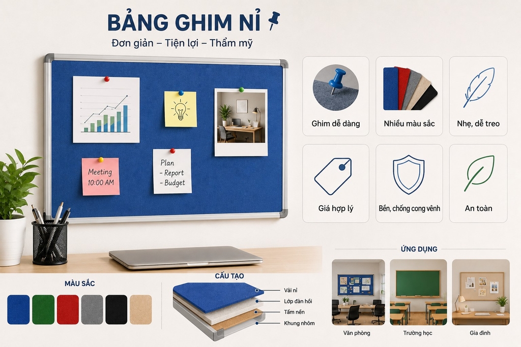 Bảng ghim treo tưởng văn phòng