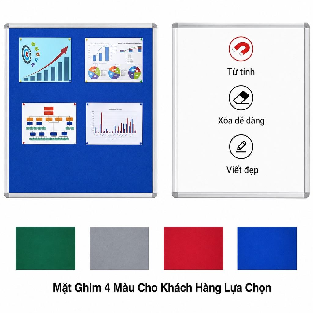 Bảng lật hai mặt trắng ghim tiện lợi