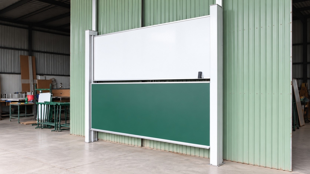 Bảng trượt dọc trắng xanh kết hợp