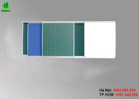 Bảng trượt hiện đại kết hợp giữa bảng từ trắng và bảng từ xanh