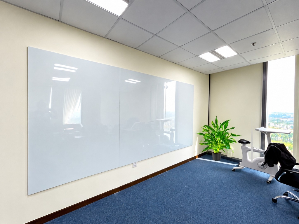 Bảng từ trắng không khung tại không gian trường học