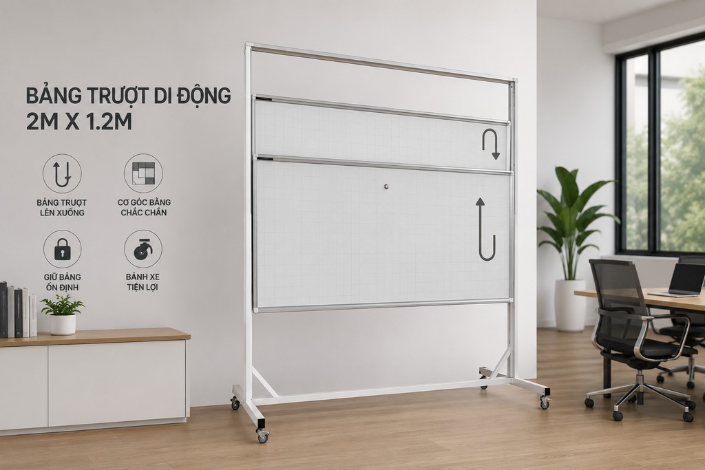 Bảng trượt viết bút dạ trượt lên xuống cao cấp