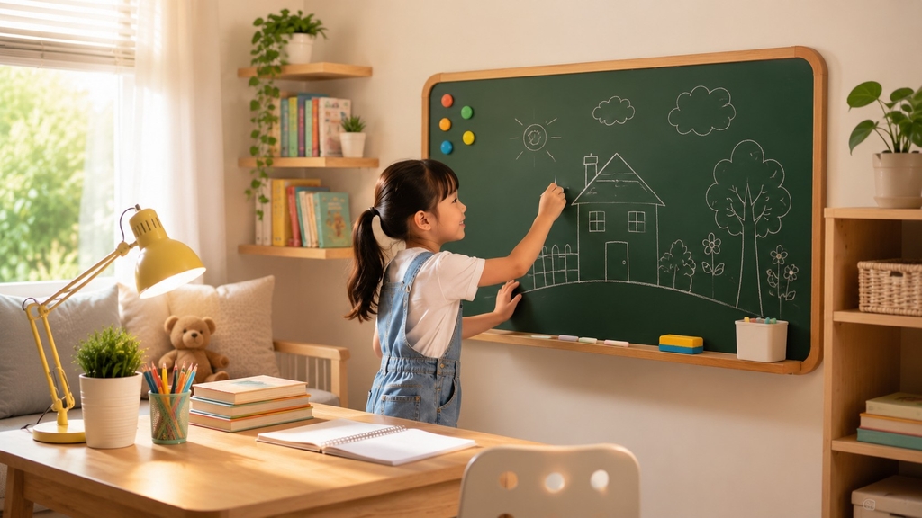 Bảng từ xanh viết phấn cho con học tại nhà