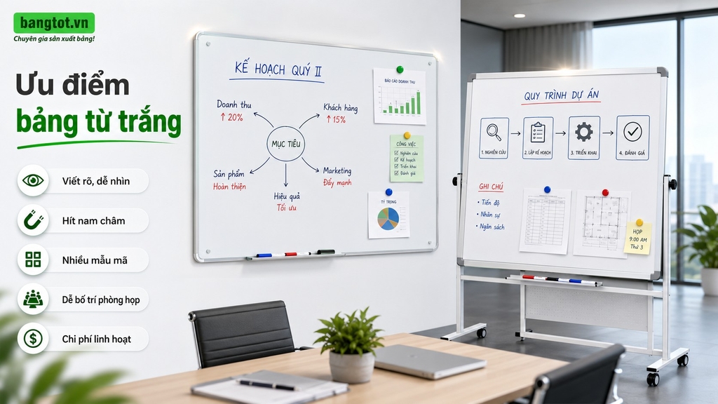 Ưu điểm nổi bật của bảng từ trắng