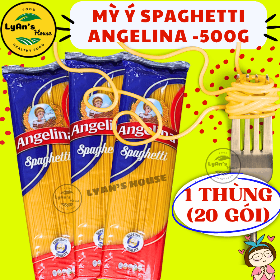 Mỳ Ý Spaghetti Angelina 500g Sợi Tròn - Mì Ý Giá Sỉ Cho Quán