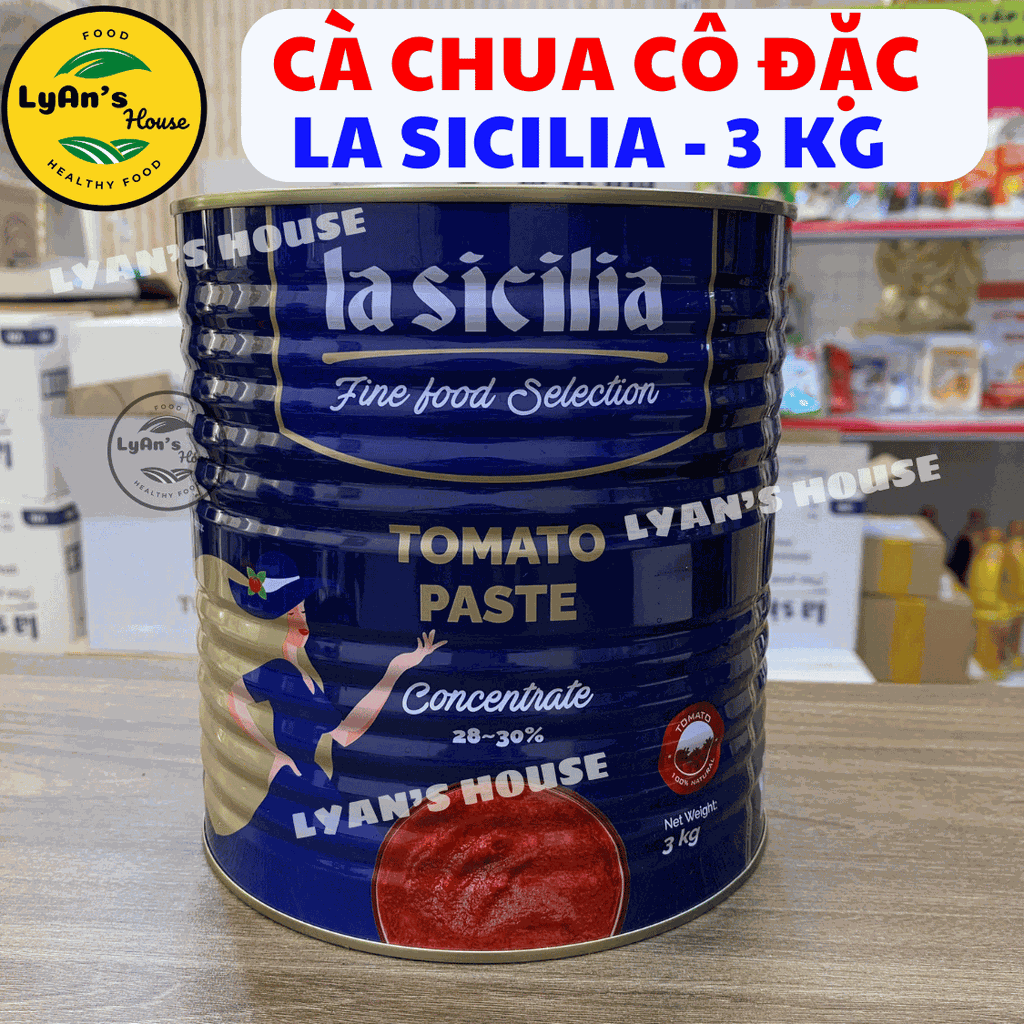 Cà Chua Cô Đặc La Sicilia 3kg - Tomato Paste Cho Pizza & Mì Ý