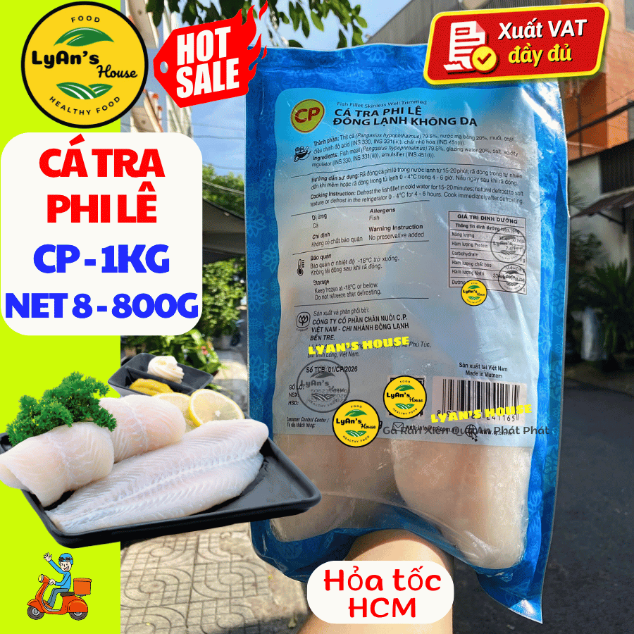 Cá Tra Phi Lê Đông Lạnh Không Da CP 1Kg