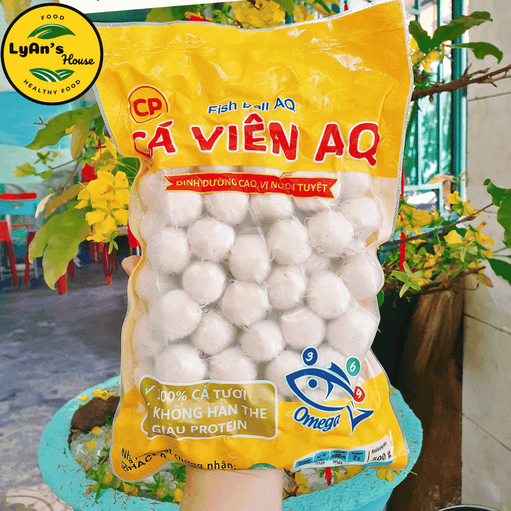 Cá Viên AQ CP 500g (Size 160 Viên/kg) - Fish Ball Cho Lẩu & Quán Ăn Topping mì cay