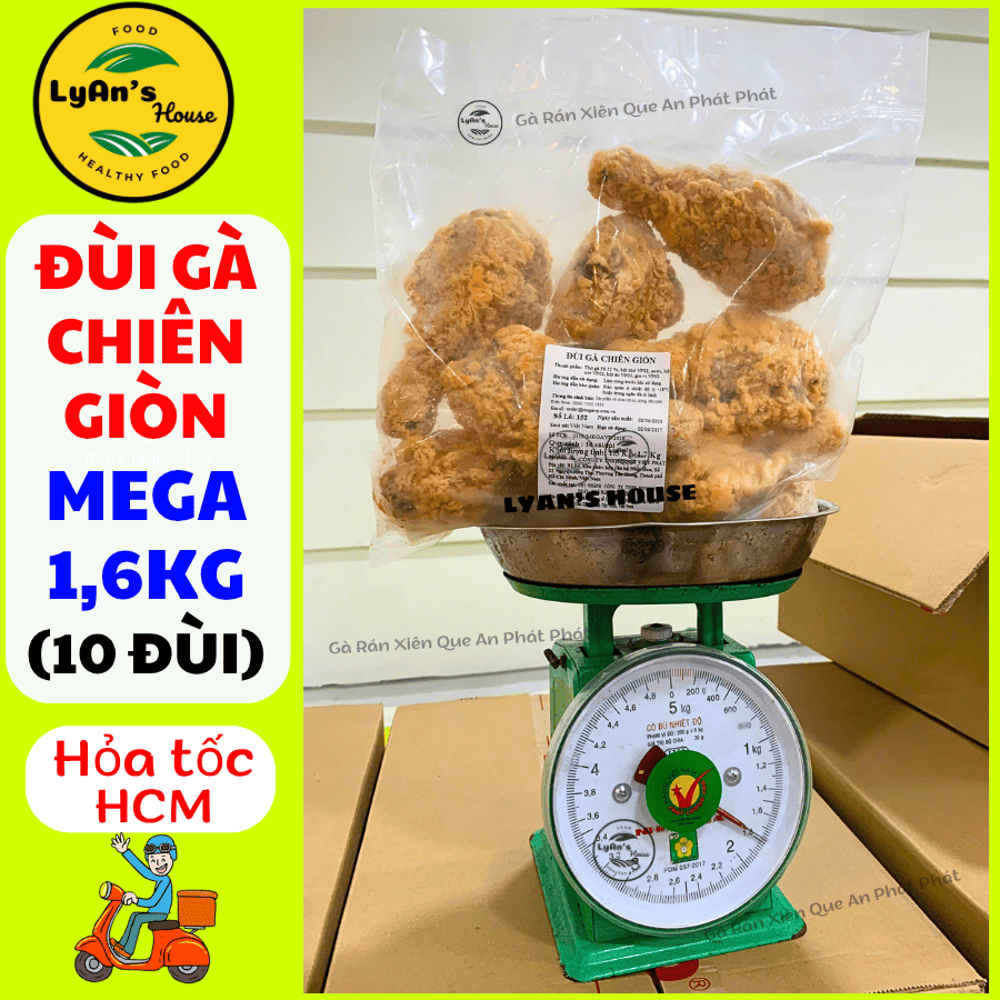 Đùi Gà Chiên Giòn MEGA 1.6kg (10 đùi) - Fried Chicken Cho Quán Ăn